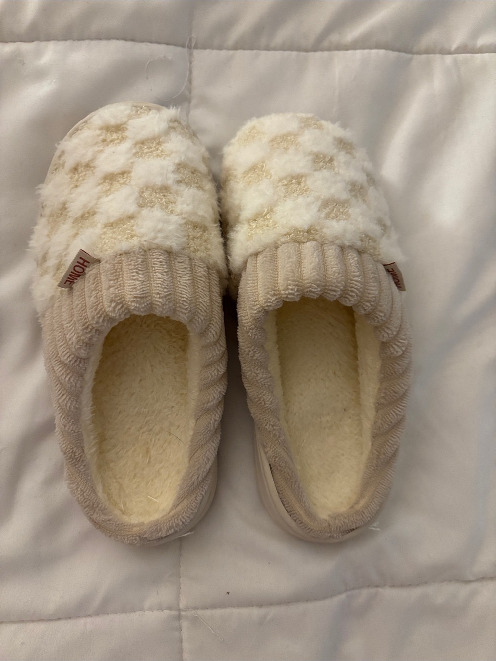 Plush Cream Women's Slip-On House Slippers